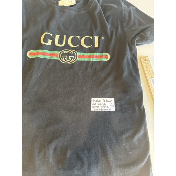 Gucci Shirt Women’s Black Size M, SMALL DEFECT: READ description, SEE PHOTOS - Picture 12 of 13